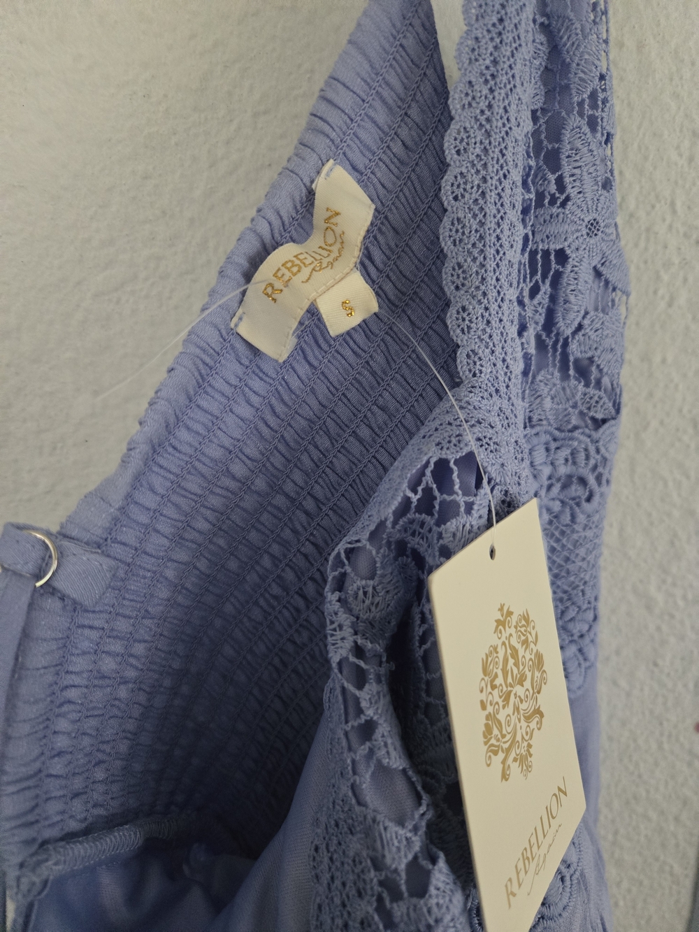 Rebellion Lavender Blue Tiered Backless Maxi Dress - Picture 3 of 3